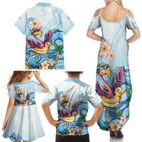 Hawaii Flamingo Family Matching Summer Maxi Dress and Hawaiian Shirt Plumeria Tropical Beach LT01 - Polynesian Pride