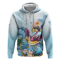 Hawaii Flamingo Hoodie Plumeria Tropical Beach