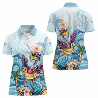 Hawaii Flamingo Women Polo Shirt Plumeria Tropical Beach LT01 - Polynesian Pride