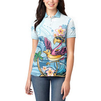 Hawaii Flamingo Women Polo Shirt Plumeria Tropical Beach LT01 - Polynesian Pride