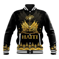 Haiti Neg Marron Gold Baseball Jacket Lespwa pa anyen san aksyon