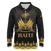 Haiti Neg Marron Gold Long Sleeve Polo Shirt Lespwa pa anyen san aksyon