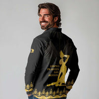 Haiti Neg Marron Gold Long Sleeve Polo Shirt Lespwa pa anyen san aksyon