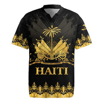 Haiti Neg Marron Gold Rugby Jersey Lespwa pa anyen san aksyon
