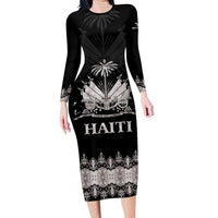 Haiti Neg Marron Silver Family Matching Long Sleeve Bodycon Dress and Hawaiian Shirt Hope is Nothing Without Action