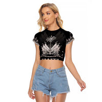 Haiti Neg Marron Silver Raglan Cropped T Shirt Hope is Nothing Without Action