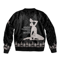 Haiti Neg Marron Silver Sleeve Zip Bomber Jacket Hope is Nothing Without Action