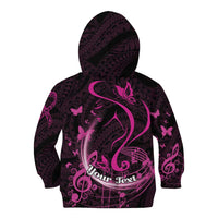 Personalised Survivor Melody Pink Kid Hoodie Breast Cancer Polynesian Pattern