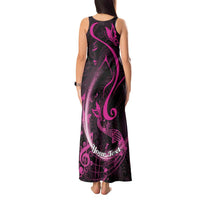 Personalised Survivor Melody Pink Tank Maxi Dress Breast Cancer Polynesian Pattern