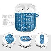 Fiji Masi All Blue AirPods Case Tapa Pattern - Polynesian Pride