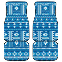 Fiji Masi All Blue Car Mats Tapa Pattern - Polynesian Pride