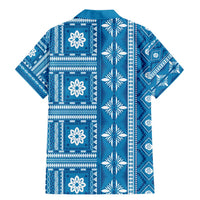 Fiji Masi All Blue Family Matching Mermaid Dress and Hawaiian Shirt Tapa Pattern - Polynesian Pride