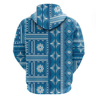 Fiji Masi All Blue Hoodie Tapa Pattern - Polynesian Pride
