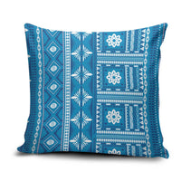 Fiji Masi All Blue Pillow Cover Tapa Pattern - Polynesian Pride