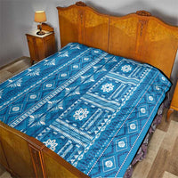 Fiji Masi All Blue Quilt Tapa Pattern - Polynesian Pride