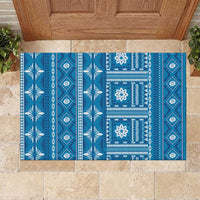 Fiji Masi All Blue Rubber Doormat Tapa Pattern - Polynesian Pride