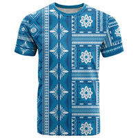 Fiji Masi All Blue T Shirt Tapa Pattern - Polynesian Pride