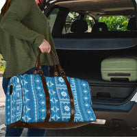 Fiji Masi All Blue Travel Bag Tapa Pattern - Polynesian Pride