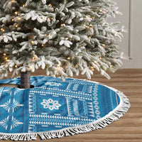 Fiji Masi All Blue Tree Skirt Tapa Pattern - Polynesian Pride