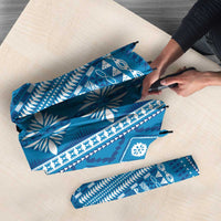 Fiji Masi All Blue Umbrella Tapa Pattern LT01 - Polynesian Pride