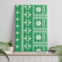 Fiji Masi All Green Canvas Wall Art Tapa Pattern - Polynesian Pride