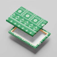 Fiji Masi All Green Canvas Wall Art Tapa Pattern - Polynesian Pride