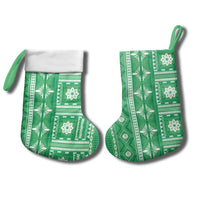 Fiji Masi All Green Christmas Stocking Tapa Pattern - Polynesian Pride