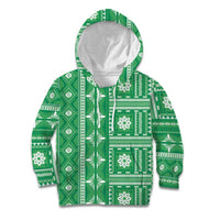 Fiji Masi All Green Kid Hoodie Tapa Pattern - Polynesian Pride