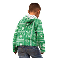 Fiji Masi All Green Kid Hoodie Tapa Pattern - Polynesian Pride