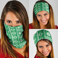 Fiji Masi All Green Neck Gaiter Tapa Pattern - Polynesian Pride