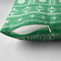 Fiji Masi All Green Pillow Cover Tapa Pattern - Polynesian Pride