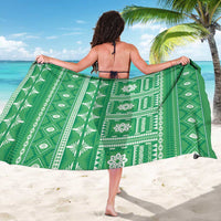 Fiji Masi All Green Sarong Tapa Pattern - Polynesian Pride