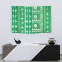 Fiji Masi All Green Tapestry Tapa Pattern - Polynesian Pride