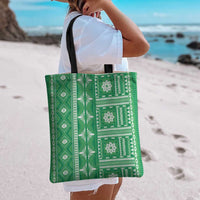 Fiji Masi All Green Tote Bag Tapa Pattern - Polynesian Pride