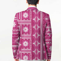Fiji Masi All Pink Blazer Tapa Pattern - Polynesian Pride