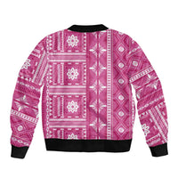 Fiji Masi All Pink Bomber Jacket Tapa Pattern - Polynesian Pride