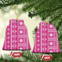 Fiji Masi All Pink Ceramic Ornament Tapa Pattern - Polynesian Pride
