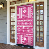 Fiji Masi All Pink Door Cover Tapa Pattern - Polynesian Pride