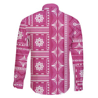 Fiji Masi All Pink Family Matching Puletasi and Hawaiian Shirt Tapa Pattern - Polynesian Pride