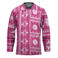 Fiji Masi All Pink Hockey Jersey Tapa Pattern - Polynesian Pride