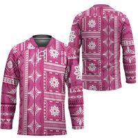 Fiji Masi All Pink Hockey Jersey Tapa Pattern - Polynesian Pride