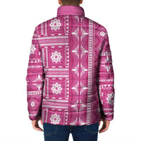 Fiji Masi All Pink Padded Jacket Tapa Pattern - Polynesian Pride