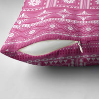 Fiji Masi All Pink Pillow Cover Tapa Pattern - Polynesian Pride