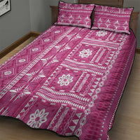 Fiji Masi All Pink Quilt Bed Set Tapa Pattern - Polynesian Pride