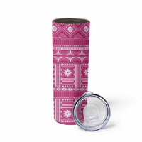 Fiji Masi All Pink Skinny Tumbler Tapa Pattern - Polynesian Pride
