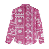 Fiji Masi All Pink Women Casual Shirt Tapa Pattern - Polynesian Pride