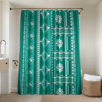 Fiji Masi All Teal Bathroom Set Tapa Pattern - Polynesian Pride