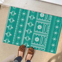Fiji Masi All Teal Rubber Doormat Tapa Pattern - Polynesian Pride