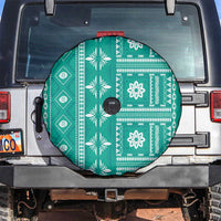 Fiji Masi All Teal Spare Tire Cover Tapa Pattern - Polynesian Pride