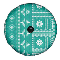 Fiji Masi All Teal Spare Tire Cover Tapa Pattern - Polynesian Pride